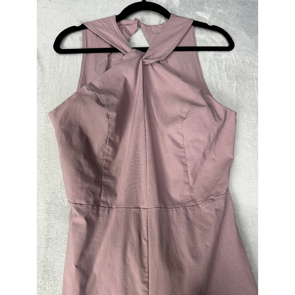 ASOS Jumpsuit Womens 12 Mauve Pink Twisted Mangoโ Halter Neck Backless Slim Leg